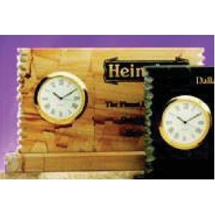 Large Teak Genuine Marble Broken Edge Creative Clock Award