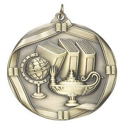 Medal "Lamp of Knowledge" - 2-1/4" dia. Die Cast