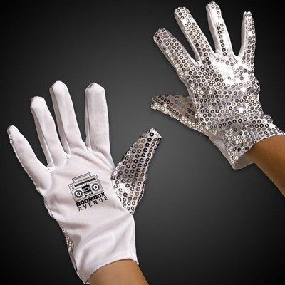 Right Hand Silver Sequined Glove