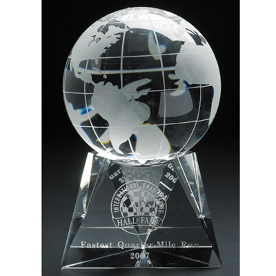 6 ½" Crystal Globe Trophy Award