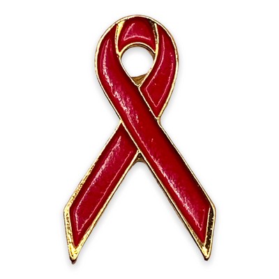 Red Ribbon Awareness Lapel Pin