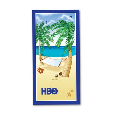 30" x 60", 11 lb., Velour Stock Design Hammock Beach Towel (Screen Print)