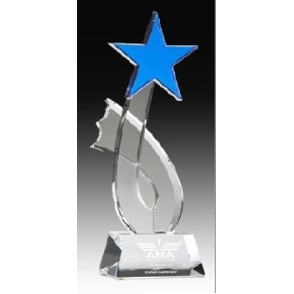 Crystal Series Blue Star Crystal Award