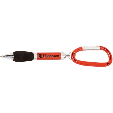 Soft Grip Metal Pen with Carabiner