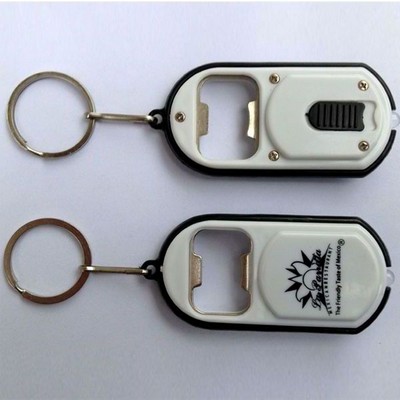 Plastic LED Light Bottle Opener Keychain