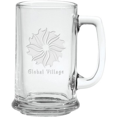 15 Oz. Glass Tankard Mug- Etched