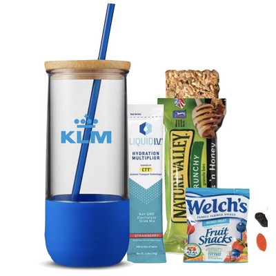 Tumbler with Straw, Liquid IV & Snacks