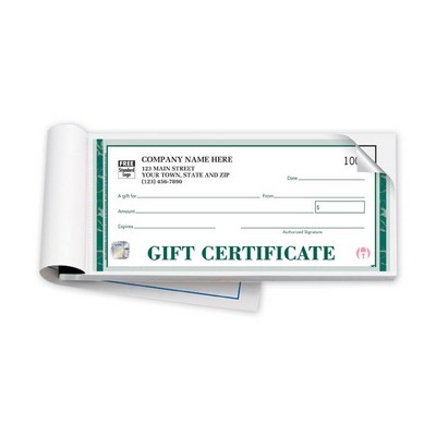 High Security Embassy Booked Gift Certificate (2 Part) with Envelopes