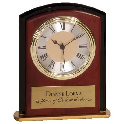 6 1/2" Mahogany Finish Square Arch Clock