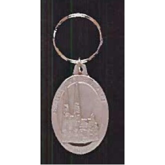 Oval Silver Decorative Fob Keychain