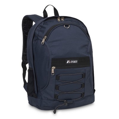 Everest Two-Tone Backpack with Mesh Pockets, Navy Blue