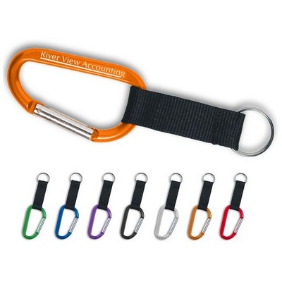 3 1/8" (8cm) Carabiner w/ Key Strap