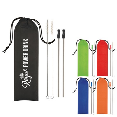 2-pack Stainless Steel Straw Kit