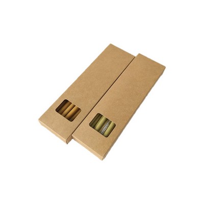 Yellow Bamboo Drinking Straw Box 12- Reusable & Organic