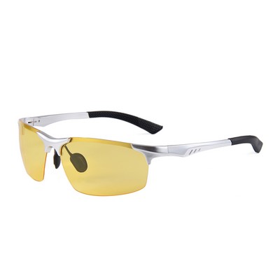 Sunglasses - Yellow Lenses - Silver Frames