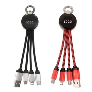 3-in-1 Light Up Charging Cable w/Key Ring