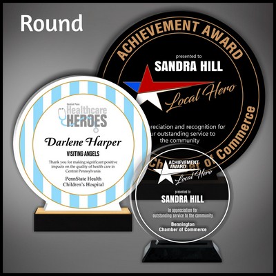 7" Round Black Budget Acrylic Award