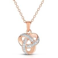 Jilco Inc. Rose Gold Diamond Love Knot Necklace