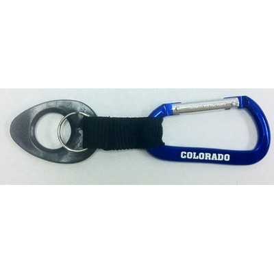 Blue Carabiner w/Split Ring & Bottle Holder