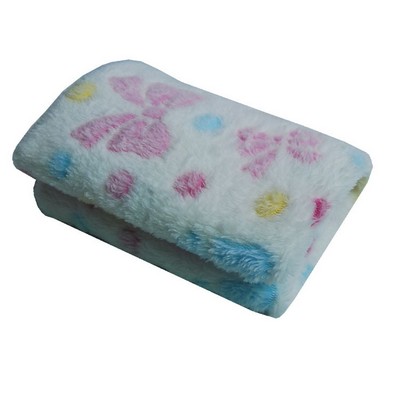 Pink Bowknot Pattern Coral Fleece Pet Blanket