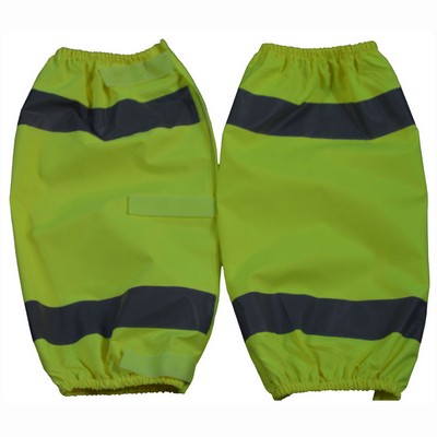 ANSI Class E Lime Waterproof Reflective Leggins with Adjustable Hook & Loop Closures