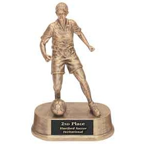 7 3/4" Antique Gold Female Soccer Resin