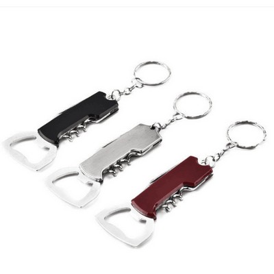 Multi-function Knife Corkscrew Opener with Keyring