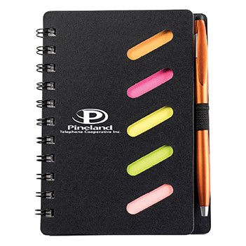 Black Cardboard Paper Journal Notebook w/Pen