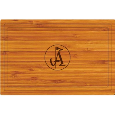 15" Rectangle Bamboo Cutting Board Thick Style with Juice Groove