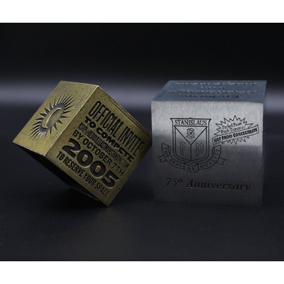 Metal Cube Paperweight