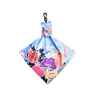 Sublimation Microfiber Glass Cleaning Wiping with Keychain