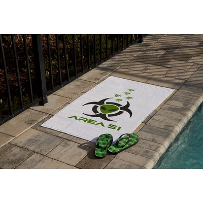 MaxxColor White Junior Beach Towel ( 24" x 42" )