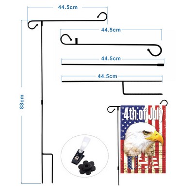 Garden Flag Stand Holder Pole with Flag Clip For House Flags Decorative Flags Yard Flags - B