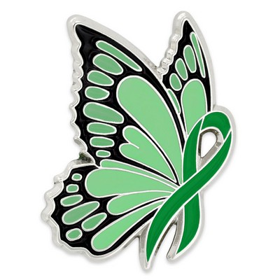 Green Ribbon Butterfly Pin