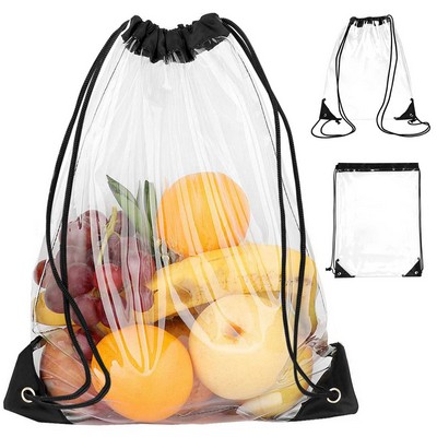 Waterproof Clear Plastic Drawstring Backpack