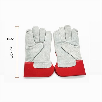 Premium Split Cowhide Work Gloves w/Natural Canvas Back