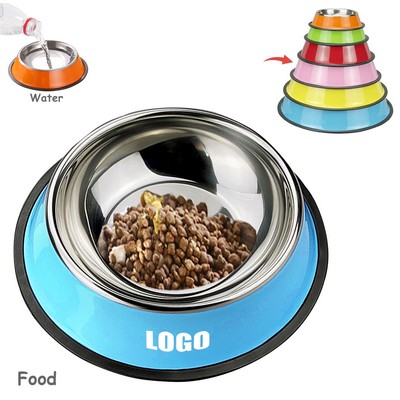 25cm Colorful Steel Pet Treat Bowl Food Tray