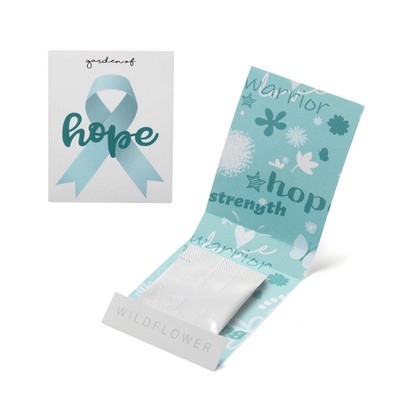 Teal Blue Ribbon Garden of Hope Matchbook