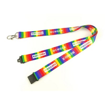 1/2 x 36 Full Color Polyester Lanyard with Safety Breakaway