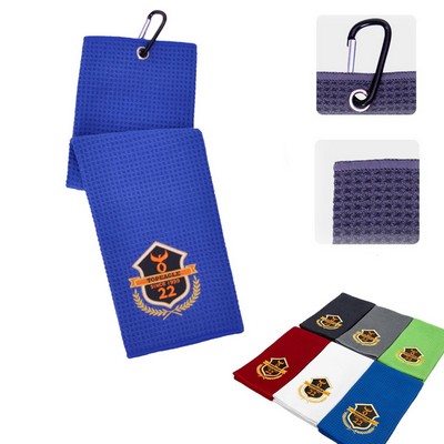 Waffle Pattern Tri-Fold Golf Towel