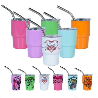 2oz Tumbler Shot Glass for Sublimationwith lids and straws