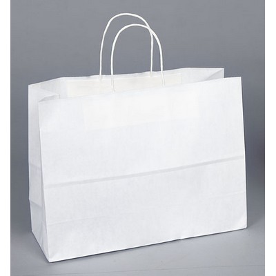 Digitally Printed White Kraft Paper Shopping Bag (16"x6"x12")