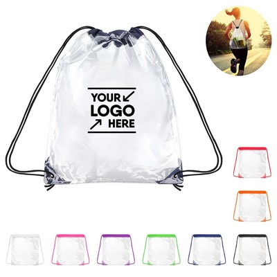 Clear PVC Stadium Drawstring Backpack