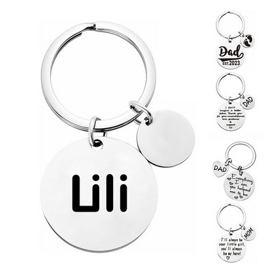 Stainless steel Heartfelt Double-Sided keychain