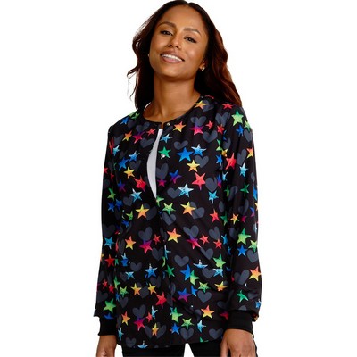 Cherokee® Women's Snap Front Jacket (Loving Stars Print)