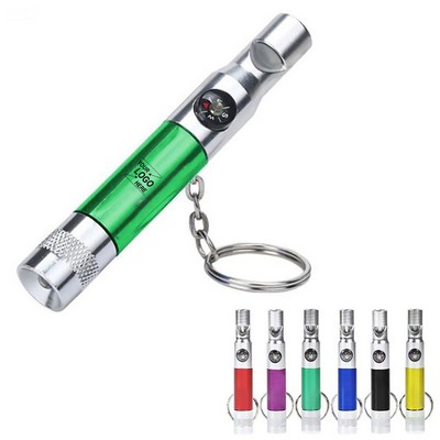 LED Light, Compass & Whistle Keychain Toolkit