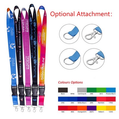 3/4"Polyester Lanyard w/ Lobster Claw And Buckle Release