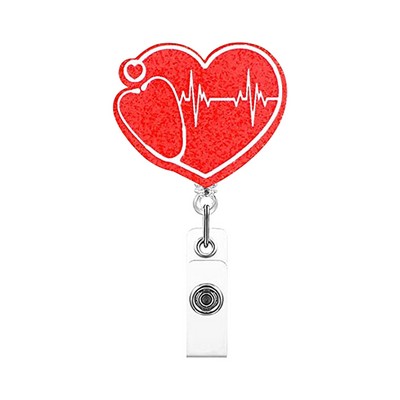 Heart Shaped Pull Reel/Badge Reel