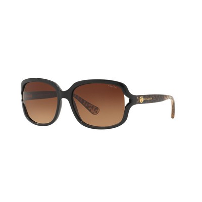 57 Mm Coach® Women's Black/Brown Sunglasses