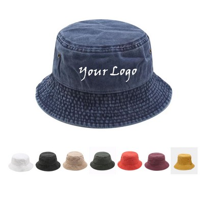 Washed Cotton Bucket Hat